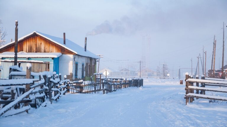 village in snow
