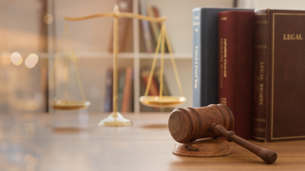 gavel and books